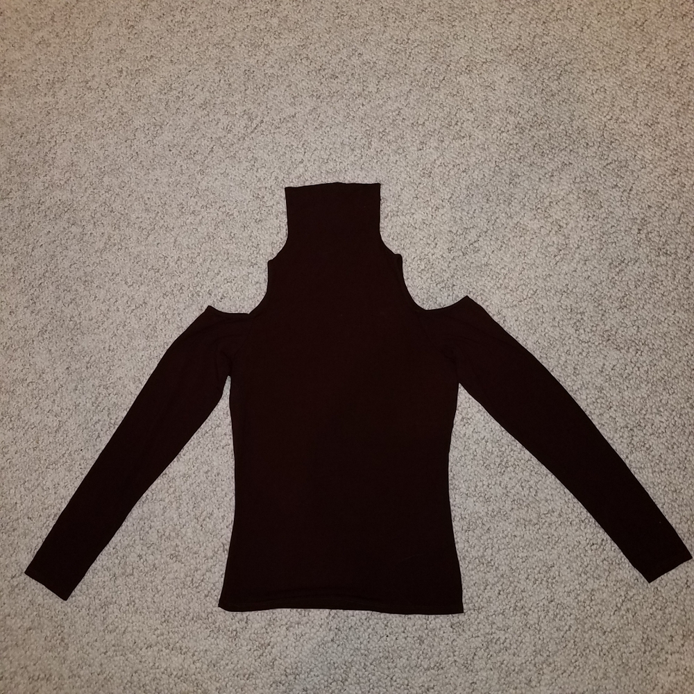 Cache Cold Shoulder Brown Top